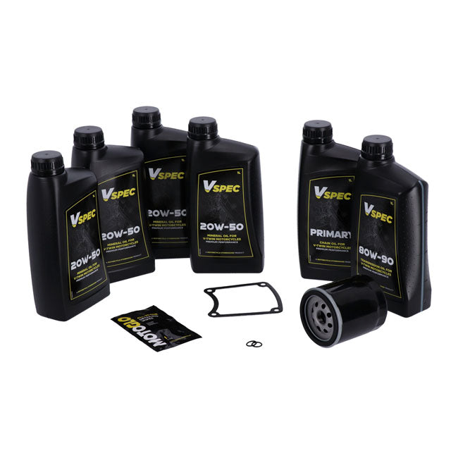 MCS, ''Big Oil'' service kit. Mineral. Black filter — 99-06 FLT/Touring (NU)