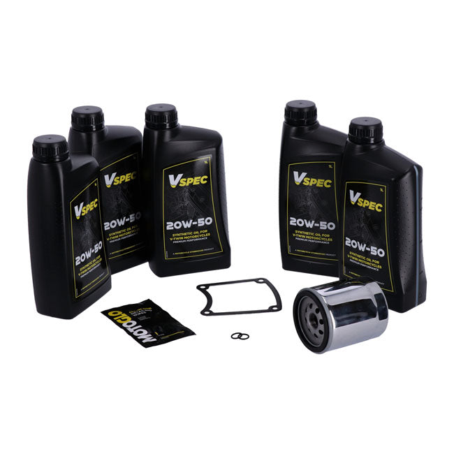 MCS, ''Big Oil'' service kit. Full synthetic. Chrome filter — 99-06 FLT/Touring (NU)