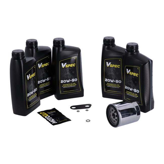 MCS, ''Big Oil'' service kit. Full synthetic. Chrome filter — 04-20 XL Sportster (NU)