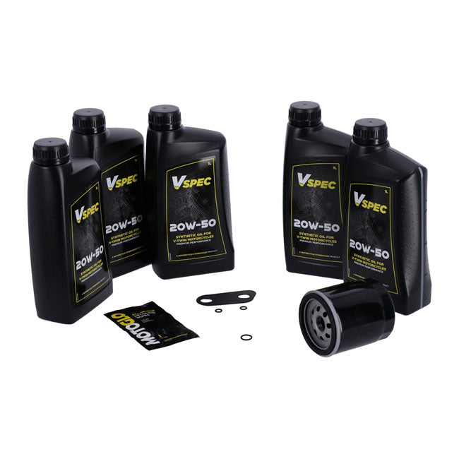 MCS, ''Big Oil'' service kit. Full synthetic. Black filter — 04-20 XL Sportster (NU)