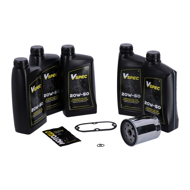 MCS, ''Big Oil'' service kit. Full synthetic. Chrome filter — 84-98 Evo Softail (NU)