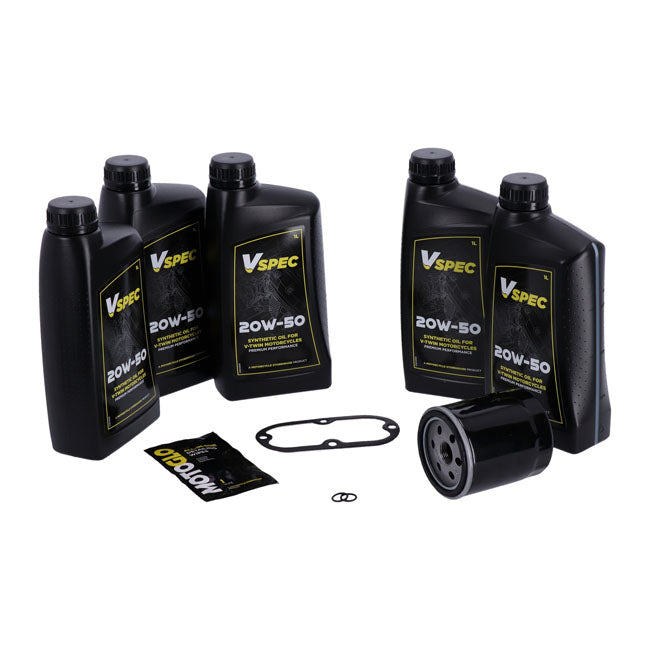 MCS, ''Big Oil'' service kit. Full synthetic. Black filter — 84-98 Evo Softail (NU)