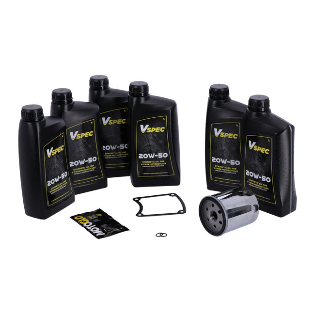 MCS, ''Big Oil'' service kit. Full synthetic. Chrome filter — 86-98 FLT/Touring (NU)