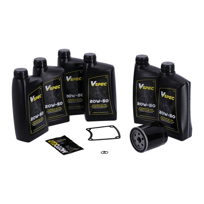 MCS, ''Big Oil'' service kit. Full synthetic. Black filter — 86-98 FLT/Touring (NU)