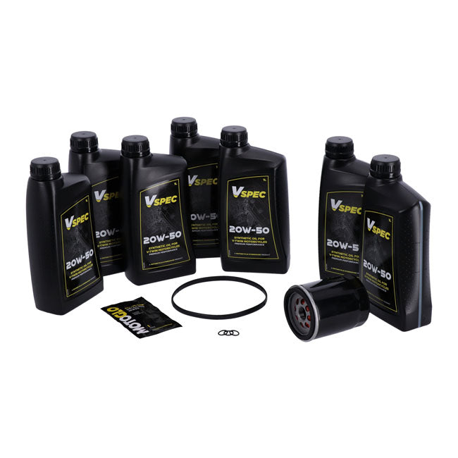 MCS, ''Big Oil'' service kit. Full synthetic. Black filter — 17-26 FLT/Touring; 17-26 Trikes