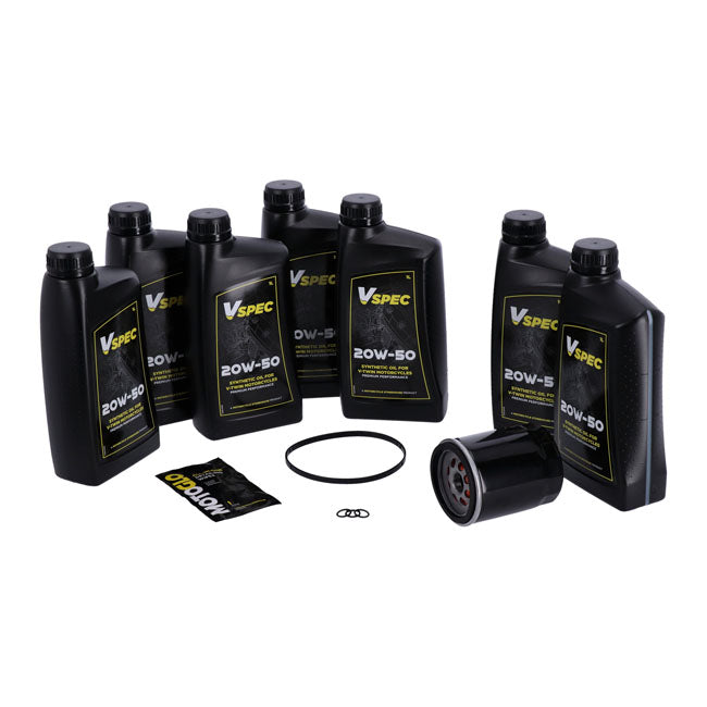 MCS, ''Big Oil'' service kit. Full synthetic. Black filter — 18-26 Softail