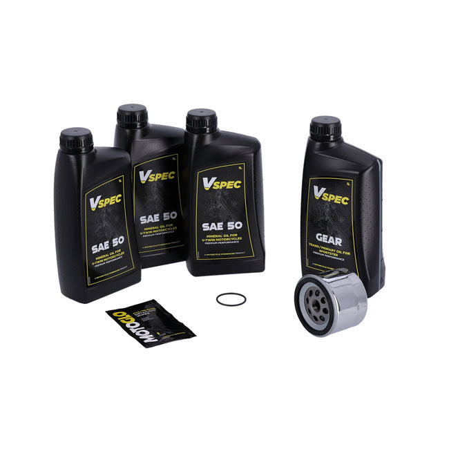 MCS, ''Big Oil'' service kit. Mineral SAE50. Chrome filter — 80-E84 XL Sportster (NU)