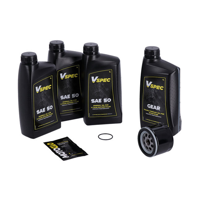 MCS, ''Big Oil'' service kit. Mineral SAE50. Black filter — 80-E84 XL Sportster (NU)