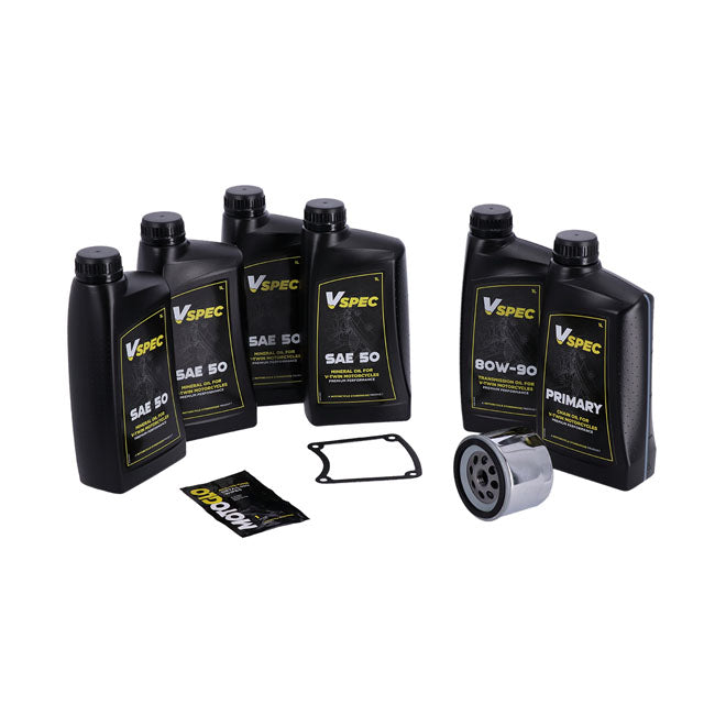 MCS, ''Big Oil'' service kit. Mineral SAE50. Chrome filter — 85-86 FXR (NU)