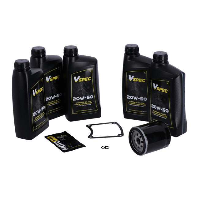 MCS, ''Big Oil'' service kit. Full synthetic. Black filter — 99-06 FLT/Touring (NU)
