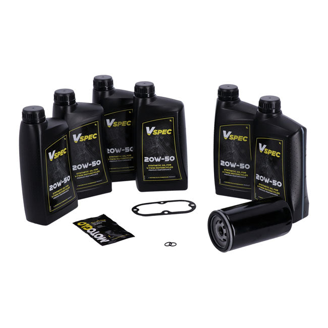 MCS, ''Big Oil'' service kit. Full synthetic. Black filter — 91-98 Dyna (NU)
