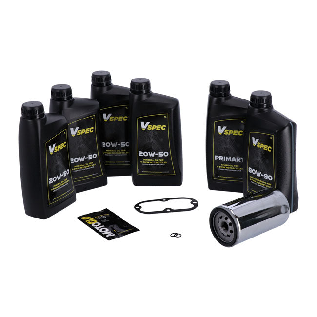 MCS, ''Big Oil'' service kit. Full synthetic. Chrome filter — 91-98 Dyna (NU)