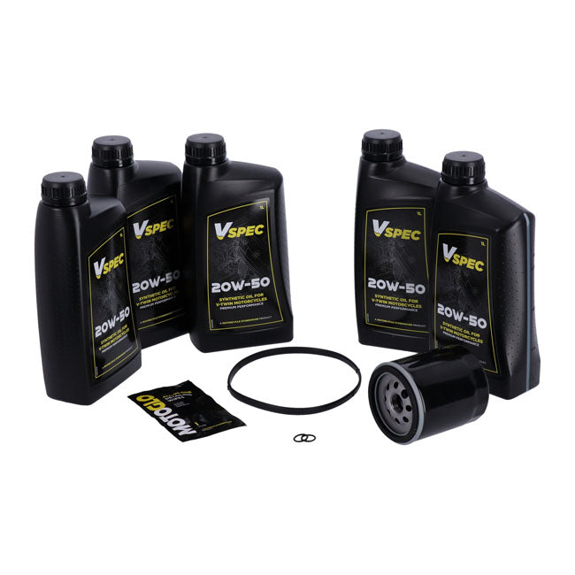 MCS, ''Big Oil'' service kit. Full synthetic. Black filter — 07-17 Softail; 06-17 Dyna (NU)
