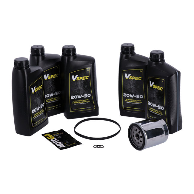 MCS, ''Big Oil'' service kit. Full synthetic. Chrome filter — 07-16 FLT/Touring; 09-16 Trike (NU)
