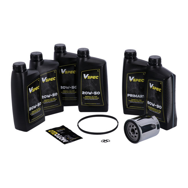 MCS, ''Big Oil'' service kit. Mineral. Chrome filter — 07-16 FLT/Touring; 09-16 Trike (NU)