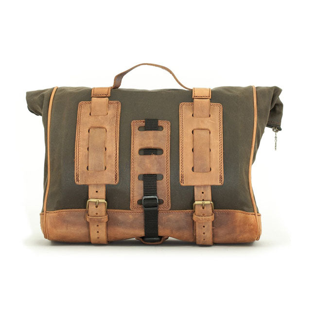 Longride, ''Old Chopper'' waxed cotton saddlebag. Khaki — Universal