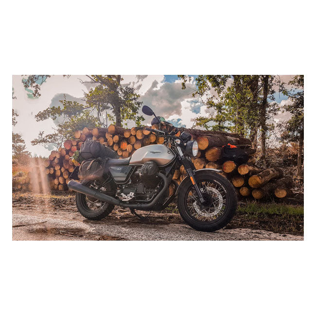 Longride, ''Old Chopper'' waxed cotton saddlebag. Khaki — Universal