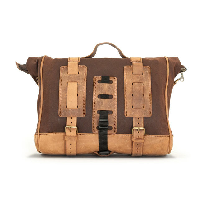 Longride, ''Old Chopper'' waxed cotton saddlebag. Marron Brown — Universal