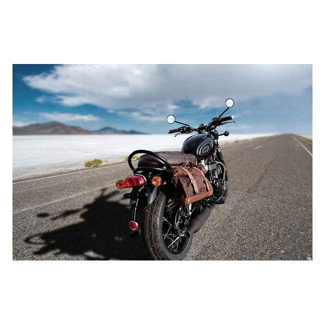 Longride, ''Old Chopper'' waxed cotton saddlebag. Marron Brown — Universal