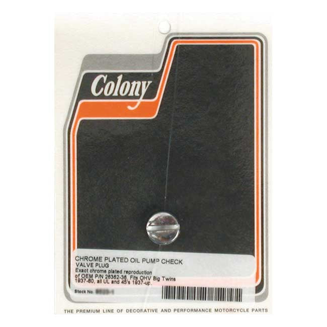 Colony plug, oil pump check valve — 36-80 Big Twin OHV & SV; 37-52 45" SV (NU)