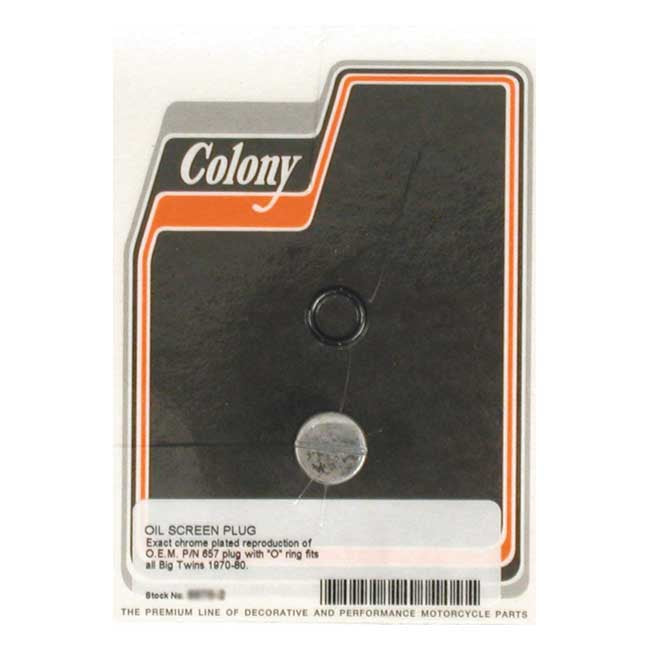 Colony plug, oil screen crankcase — 70-80 Big Twin (NU)
