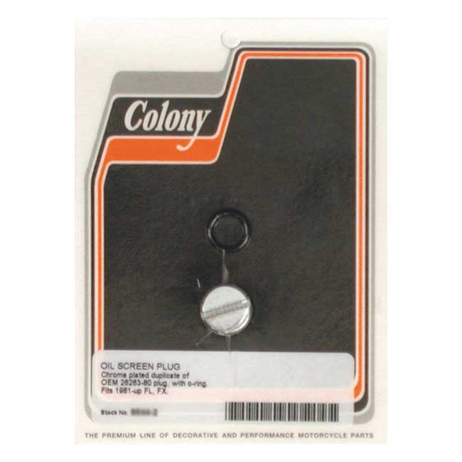 Colony plug, oil pump & crankcase — 80-99 Big Twin (NU) (Excl. TC)