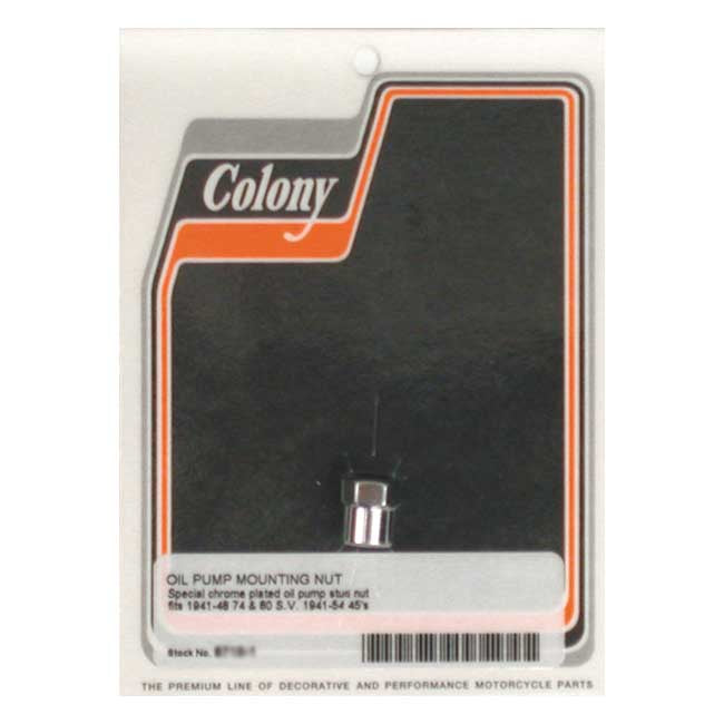 Colony oil pump nut, early style — 41-48 SV Big Twin; 41-54 45" SV (NU)