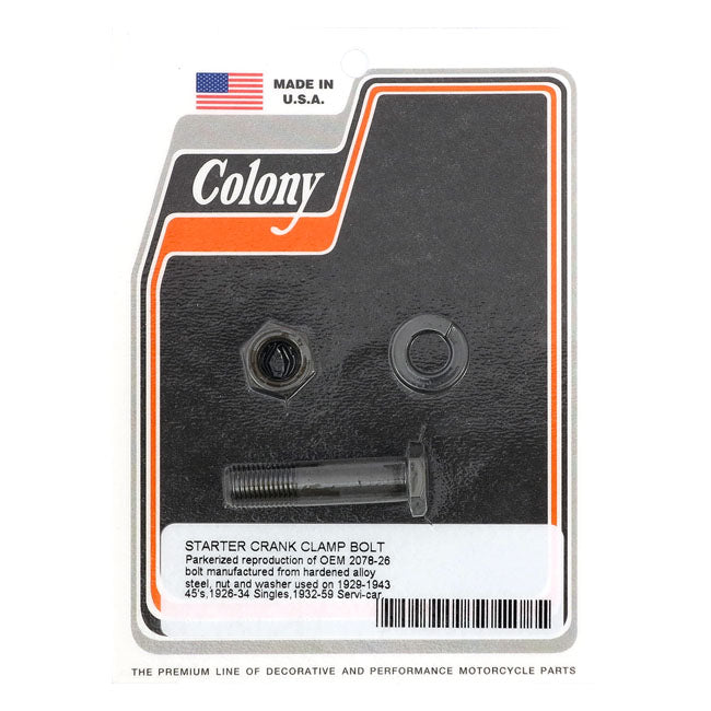 Colony kickstarter arm bolt kit — 29-43 W; 26-34 Singles; 32-59 Servi-Car (NU)