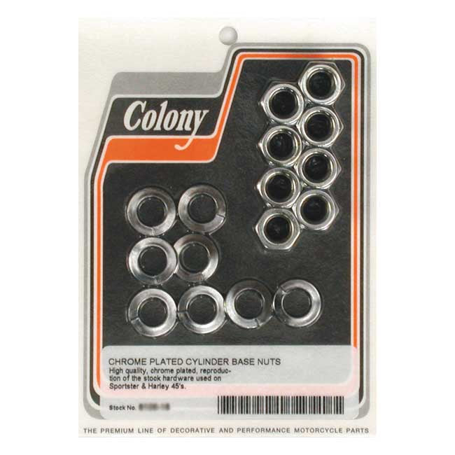 Colony cyl base nut kit — 57-85 XL Sportster; 29-73 45" SV (NU)