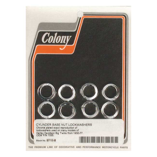Colony cyl base lockwashers — 30-78 OHV & SV Big Twin; 57-86 XL Sportster (NU)