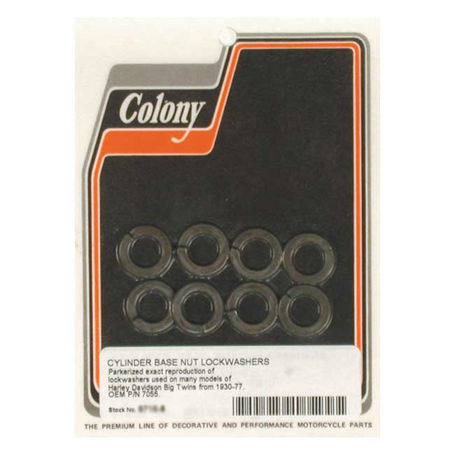 Colony cyl base lockwashers — 30-78 OHV & SV Big Twin; 57-86 XL Sportster (NU)