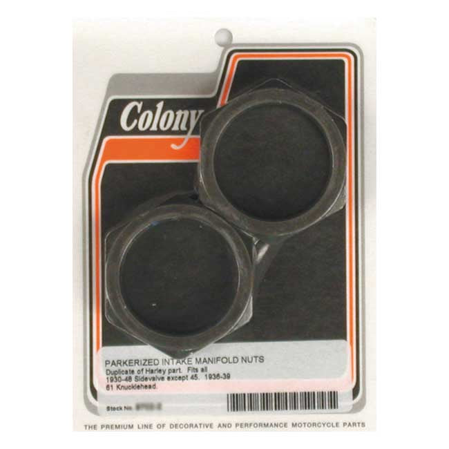 Colony manifold nuts, plumber style — 34-48 74"/80" SV; 36-39 61" OHV; 40-46 45" WLD (NU)