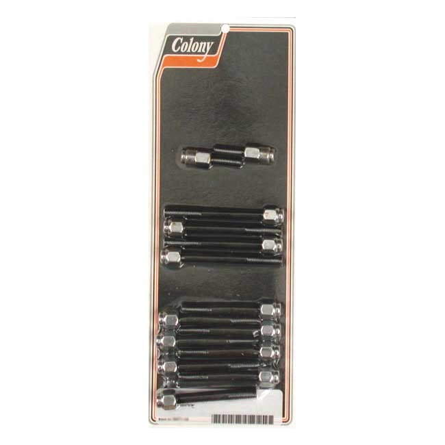 Colony, Sportster rocker box bolt kit. Cap style, chrome — 77-85 XL Sportster (NU)