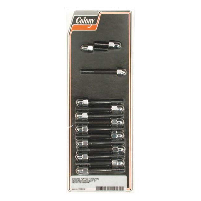 Colony, Sportster rocker box bolt kit. Acorn, chrome — 57-76 XL Sportster (NU)