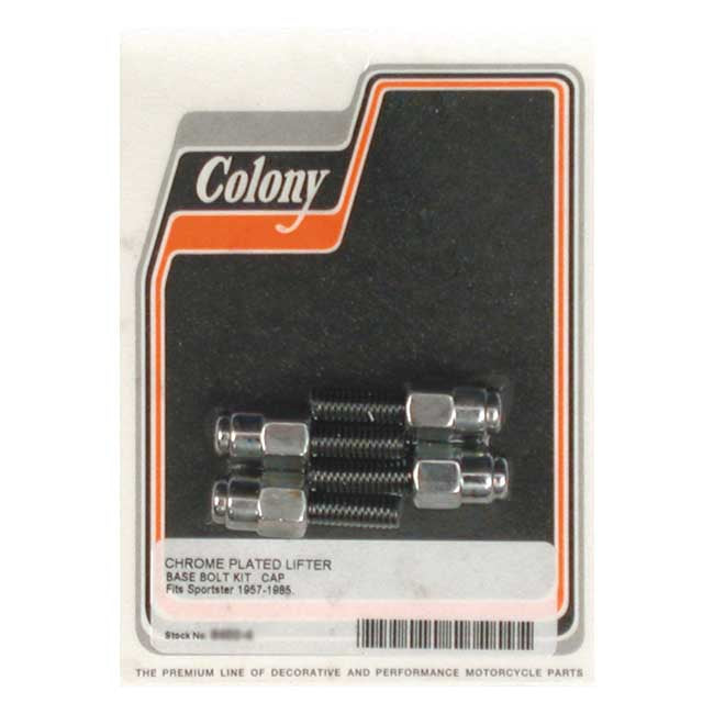 Colony, tappet block mount kit. Cap style, chrome — 57-85 XL Sportster (NU)