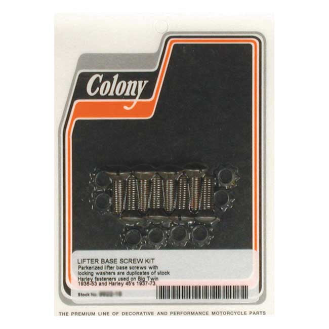 Colony, tappet block mount kit. OEM style, black — 30-E53 Big Twin; 37-73 45" Flathead (NU)
