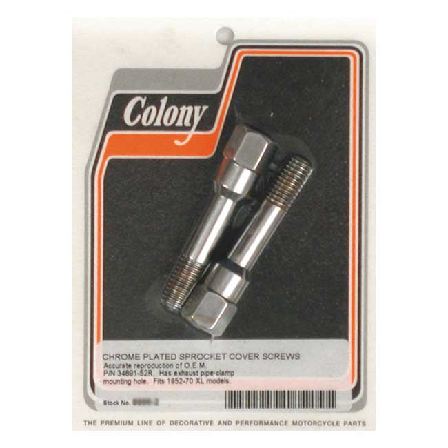 Colony, sprocket cover mount kit. Chrome — 52-56 K model; 57-70 XL Sportster (NU)