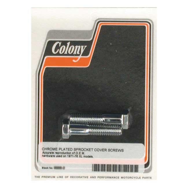 Colony, sprocket cover mount kit. Chrome — 71-76 XL Sportster (NU)