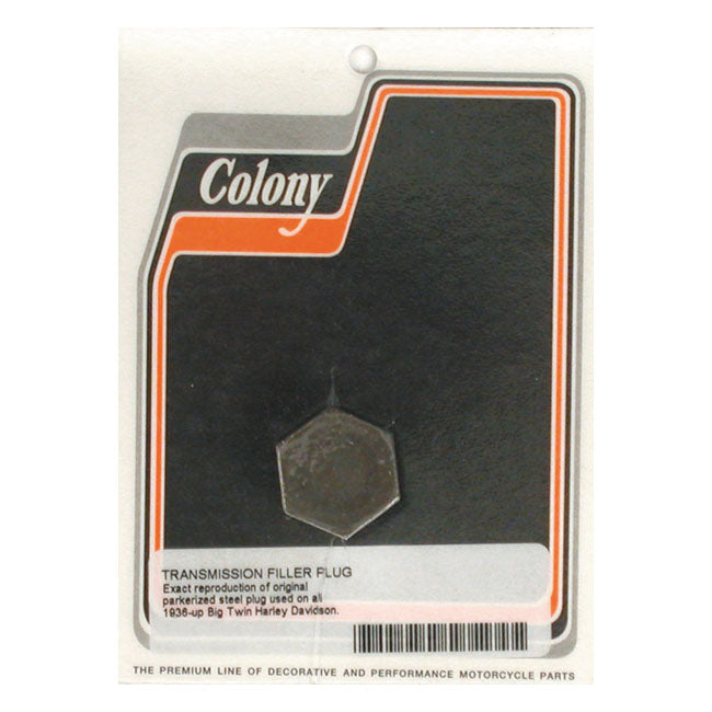 Colony, transmission fill plug. OEM hex style — 36-86 4-speed Big Twin (NU)