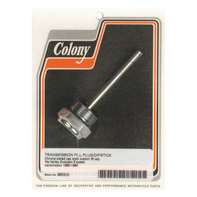 Colony, transmission fill plug. Cap style — 80-86 5-speed Big Twin (NU)
