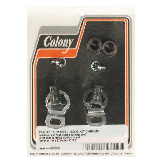 Colony, clutch arm rebuild kit. Chrome — 44-52 45" solo Flathead models (NU)