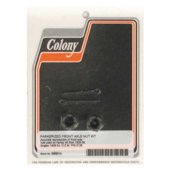Colony axle nut kit. Front — 29-36 45" SV SOLO; 26-34 SINGLE CYL H-D (NU)