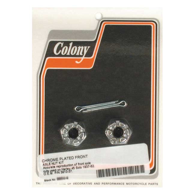Colony axle nut kit. Front — 37-52 45" SV SOLO; 26-34 SINGLES (NU)
