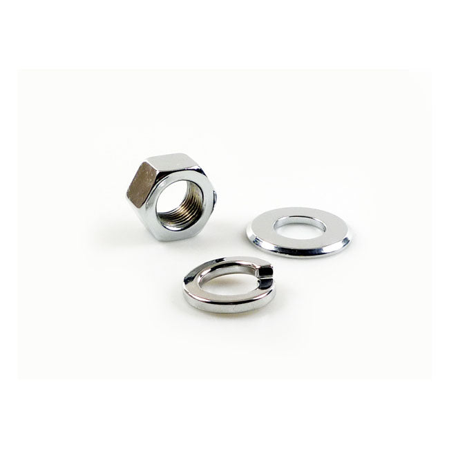 Colony axle nut & washer kit — 73-UP FX; 79-UP XL Sportster (Excl. wide glide models)