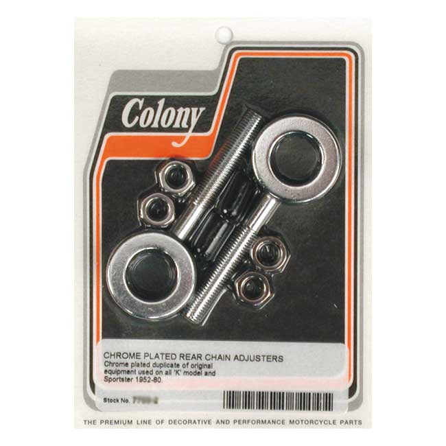 Colony OEM style axle adjusters — 54-78 XL Sportster (NU)