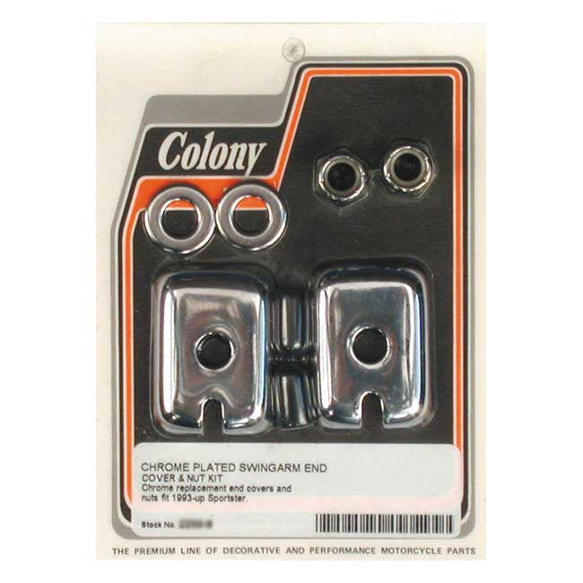 Colony swingarm end cap & nut kit — 97-04 XL Sportster (NU)