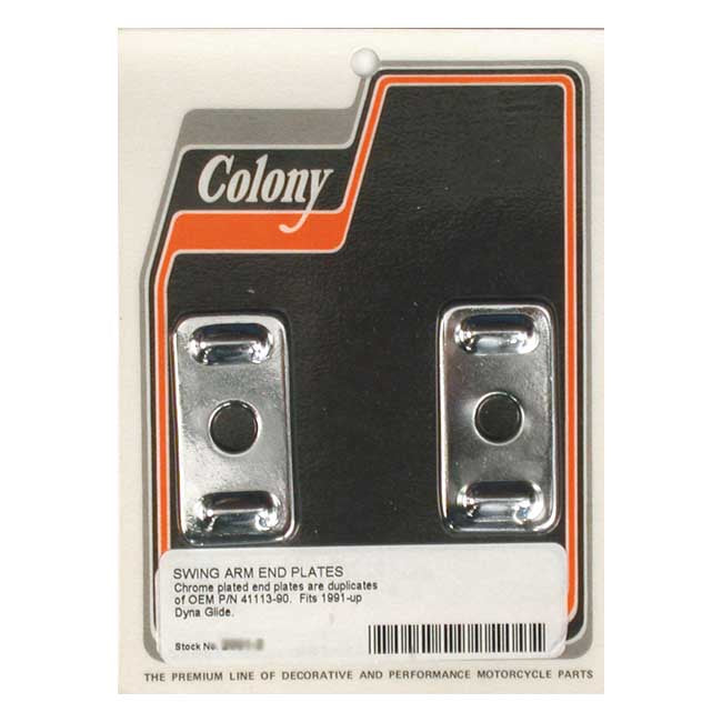 Colony, swingarm end caps. Chrome