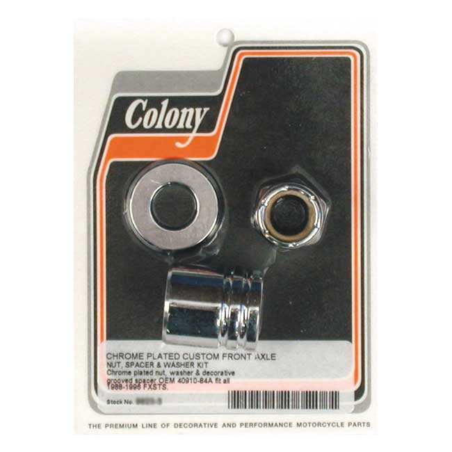 Colony axle spacer kit front, grooved — 88-96 FXSTS (NU)