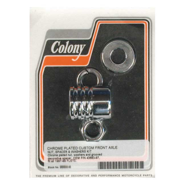 Colony axle spacer kit front, grooved — 97-99 FLSTC (NU)