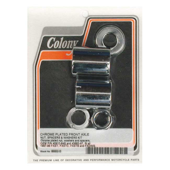 Colony axle spacer kit front, smooth — 97-99 FXST/C/B; 97-99 FXDWG (NU)